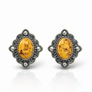 🔥 Western Yellow Ornament Earrings  💫